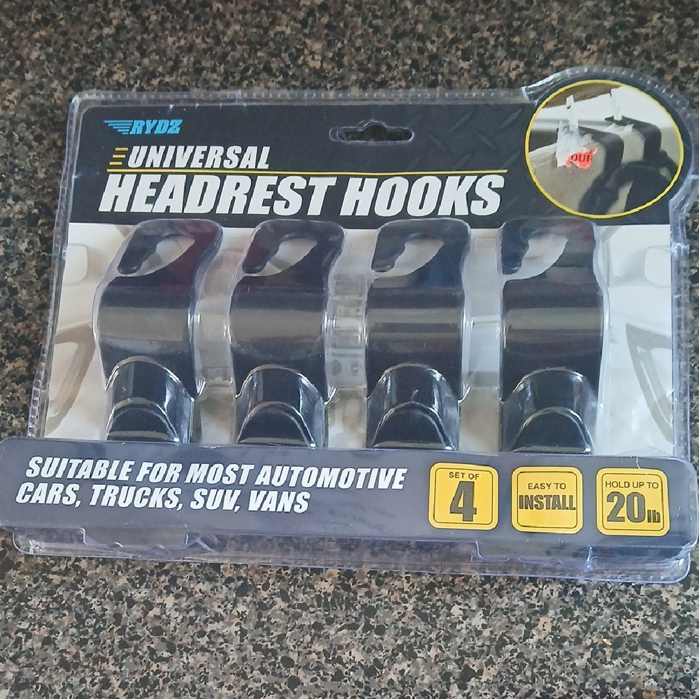 RYDZ Headrest Hooks Set of 4